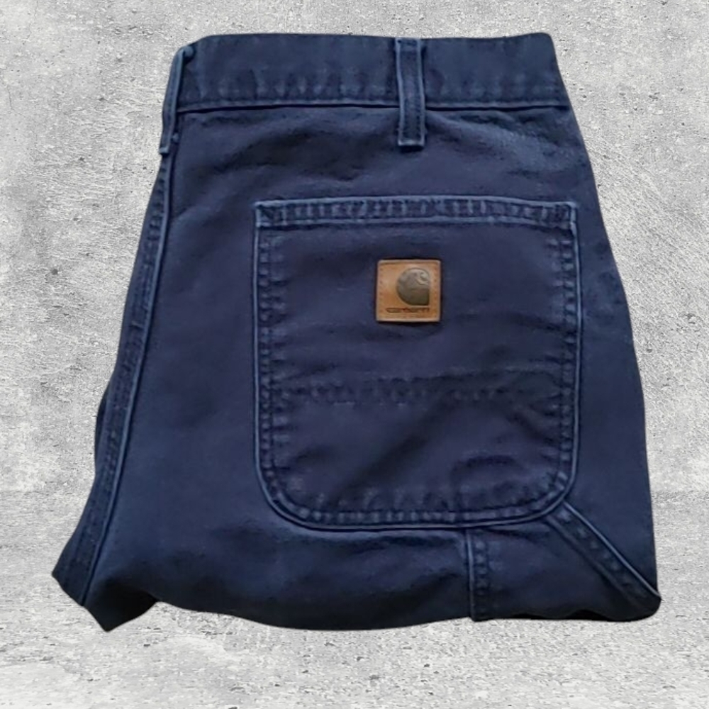 VTG 1990s Blue Carhartt Carpenter Pants Size 34x32 (Hemmed to inseam 26")